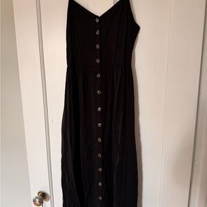 H&M Black Midi Button-Front Dress
